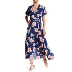 Bobeau Floral Wrap Maxi Dress